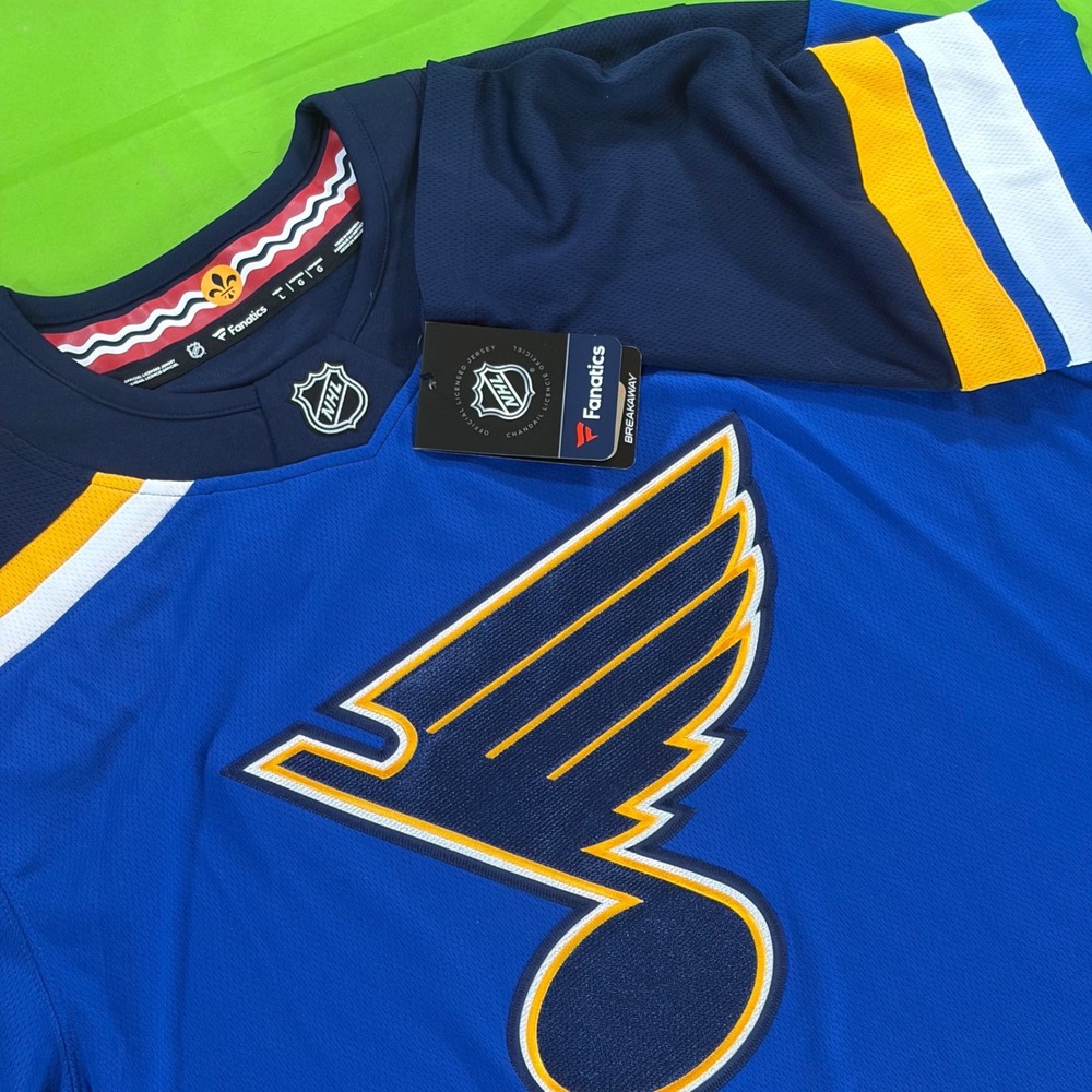 St Louis Blues Fanatics Breakaway NHL Hockey Jersey Mens L Blue Home Blank NWT